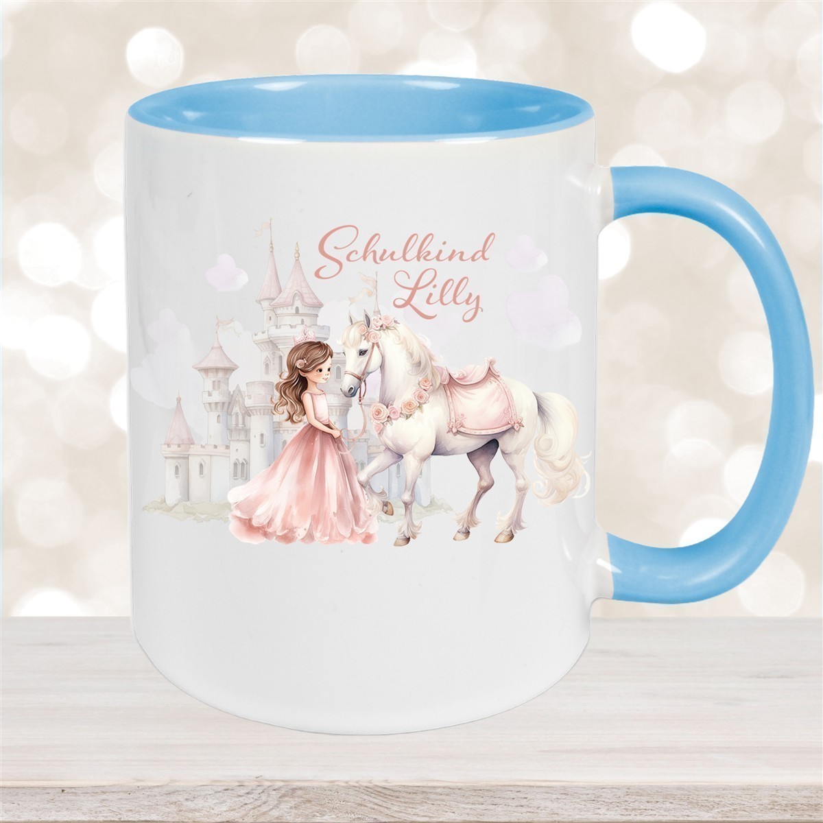 Tasse Kinder Prinzessin #1 Wunschname Keramik Kinderbecher personalisiert versch. Farben