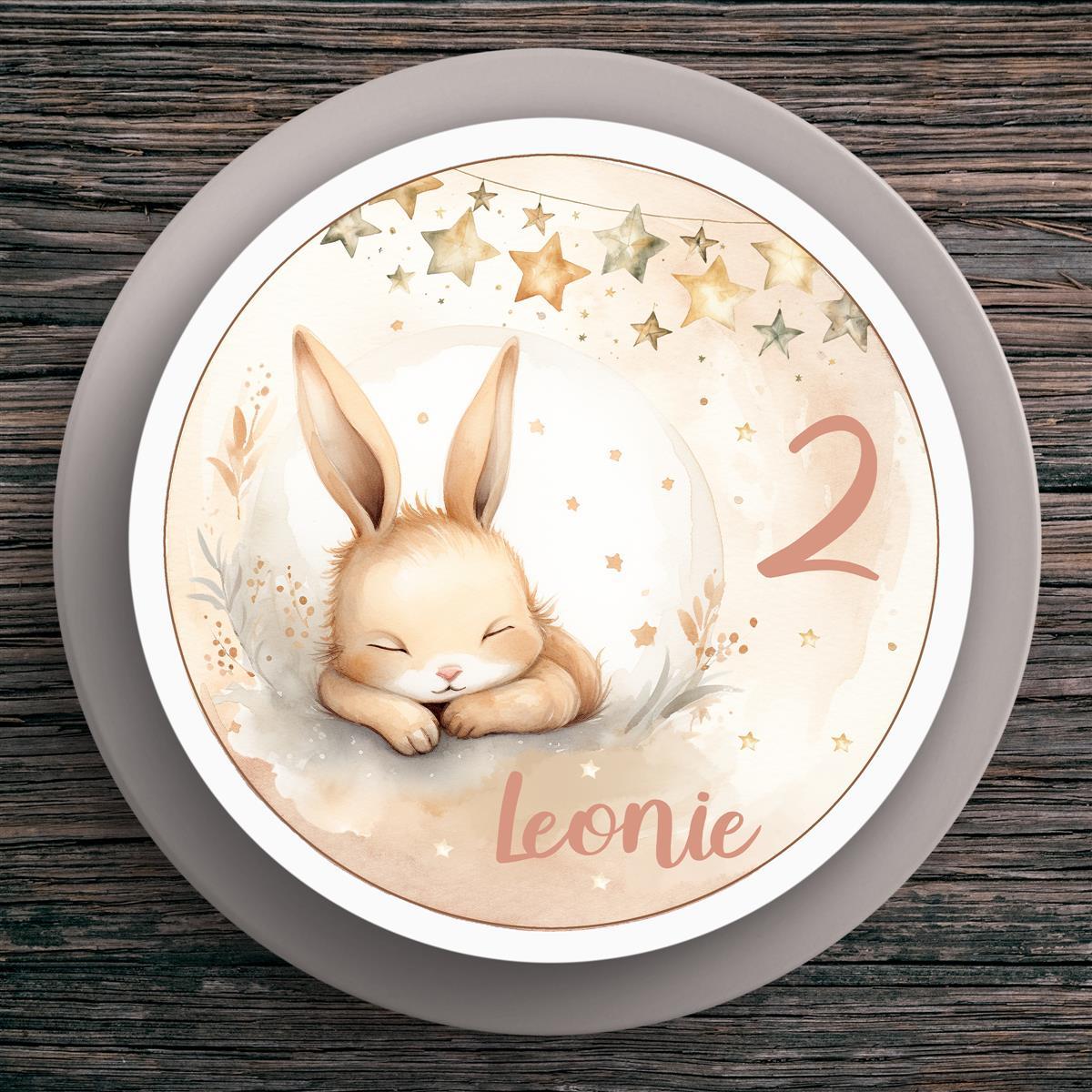 Tortenaufleger Geburtstag Hase #1 Name & Zahl (20cm)