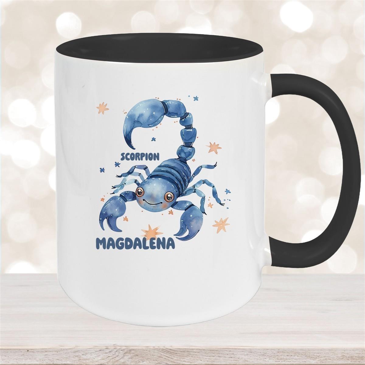 Tasse Sternzeichen Kinder Skorpion 1 Wunschname Keramik Kinderbecher personalisiert versch. Farben