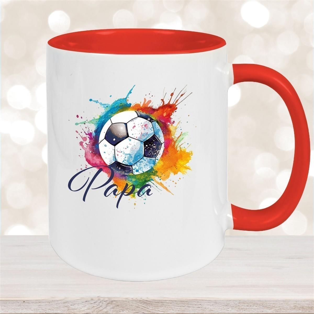 Tasse Wunschname Fußball 20 Personalisiert Keramik Kinderbecher versch. Farben