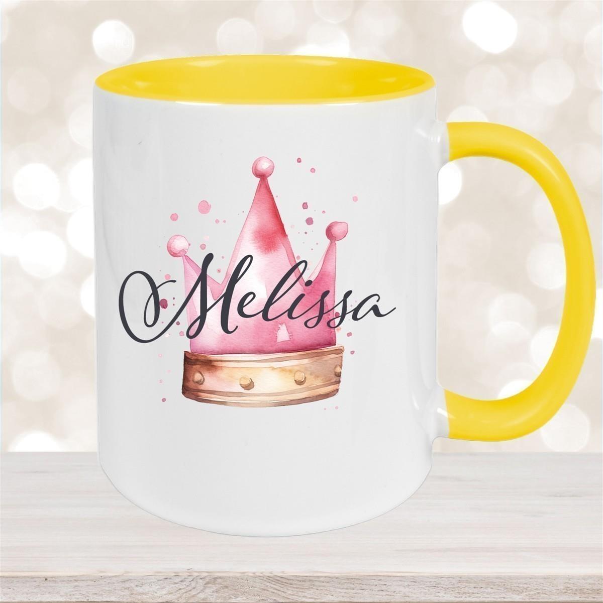 Tasse Krone 1 Wunschname Keramik Kinderbecher personalisiert versch. Farben