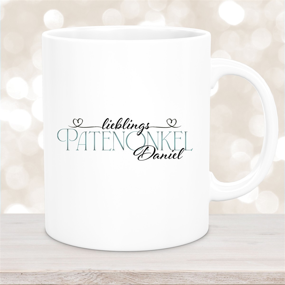 Tasse Wunschname Lieblings-Patenonkel #1 personalisiert Keramik Becher Weiß Tasse Wunschname Lieblings-Patenonkel #1 personalisiert Keramik Becher versch. Farben