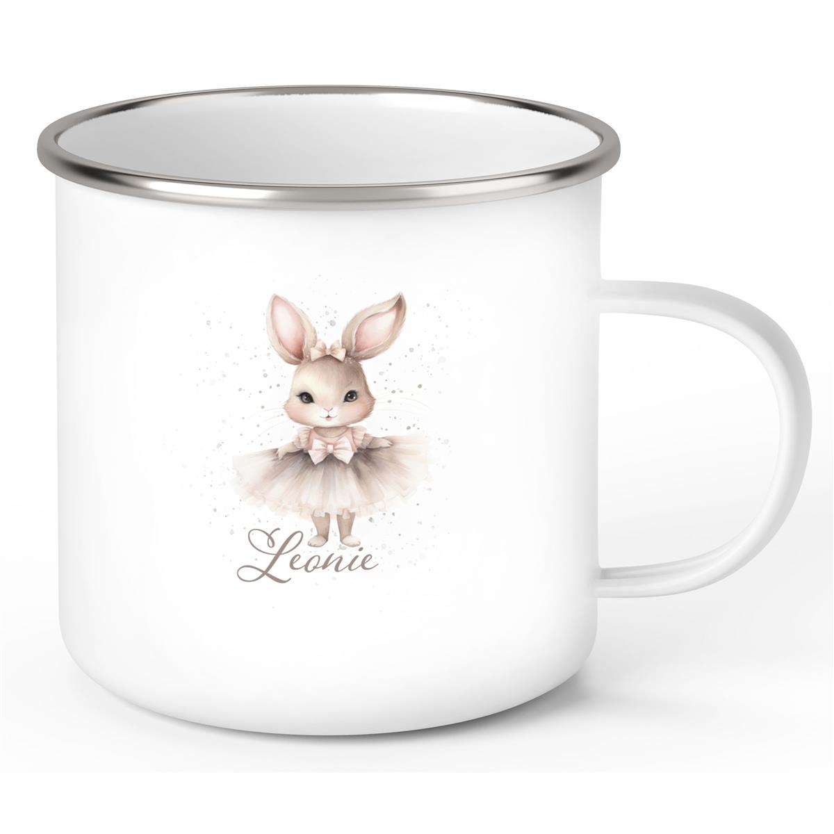 Tasse Ostern - Hase 8 Wunschnamen personalisiert Emaillie
