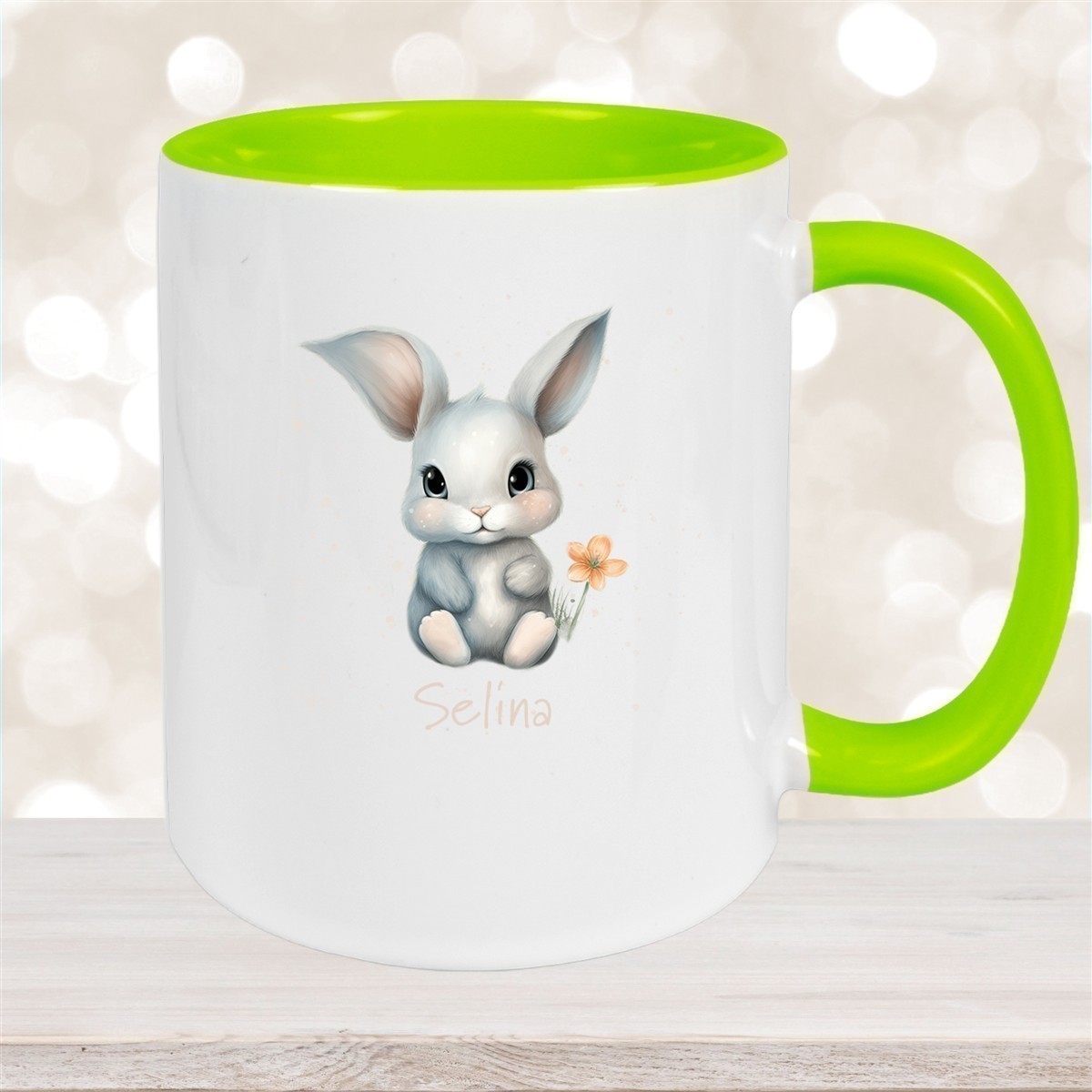 Tasse Ostern - Hase #2 Wunschnamen Keramik personalisiert versch. Farben
