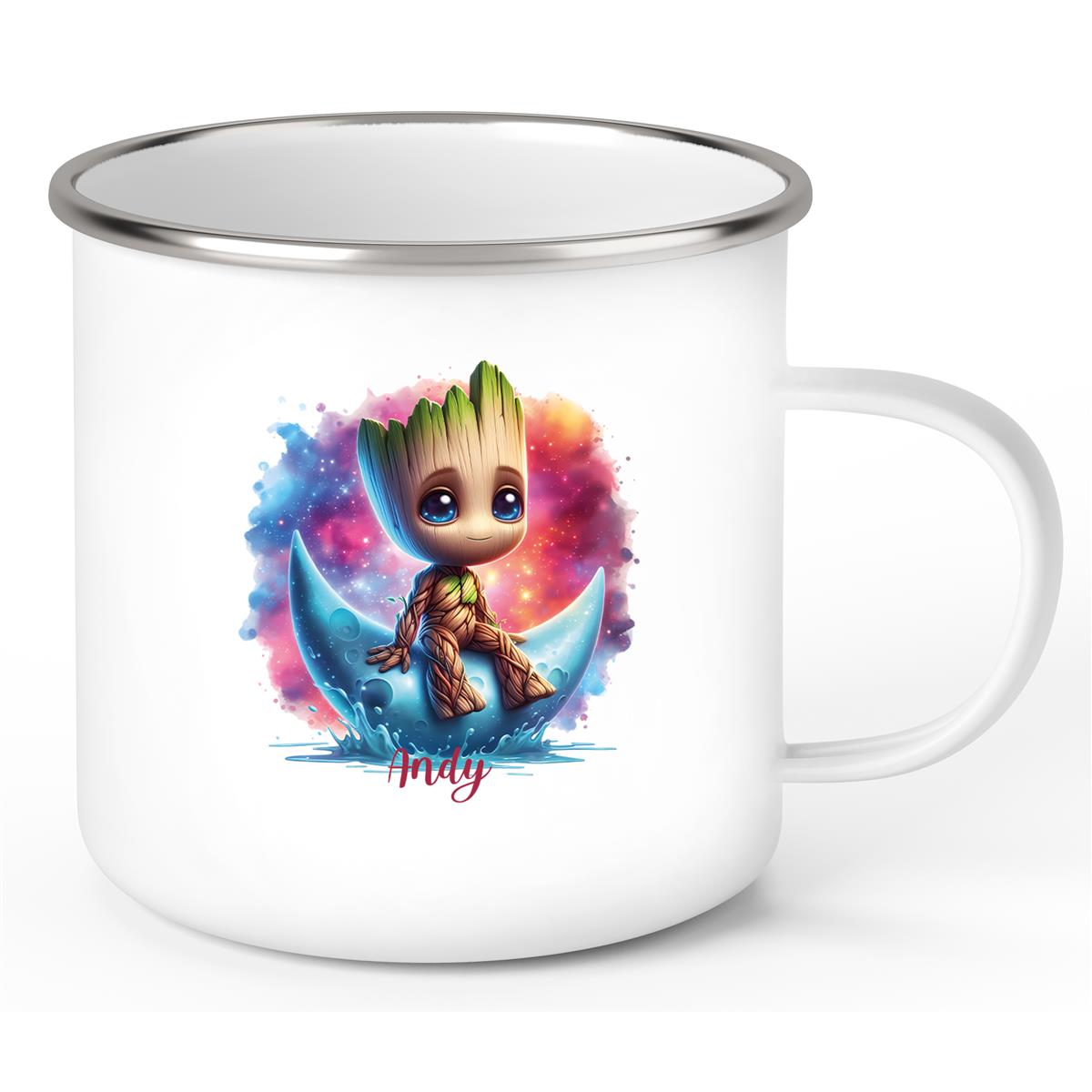 Tasse Wunschname Baby-Groot 7 Emaille Kinderbecher personalisiert