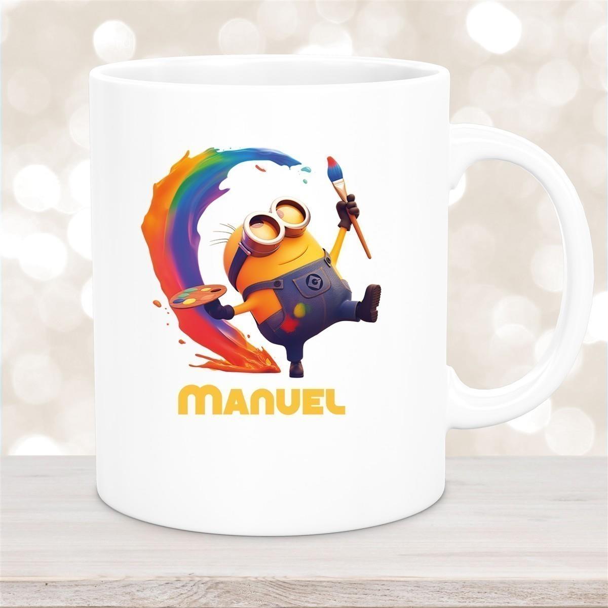 Tasse Minions Kinder Minion 4 Maler Wunschname Keramik Kinderbecher personalisiert versch. Farben