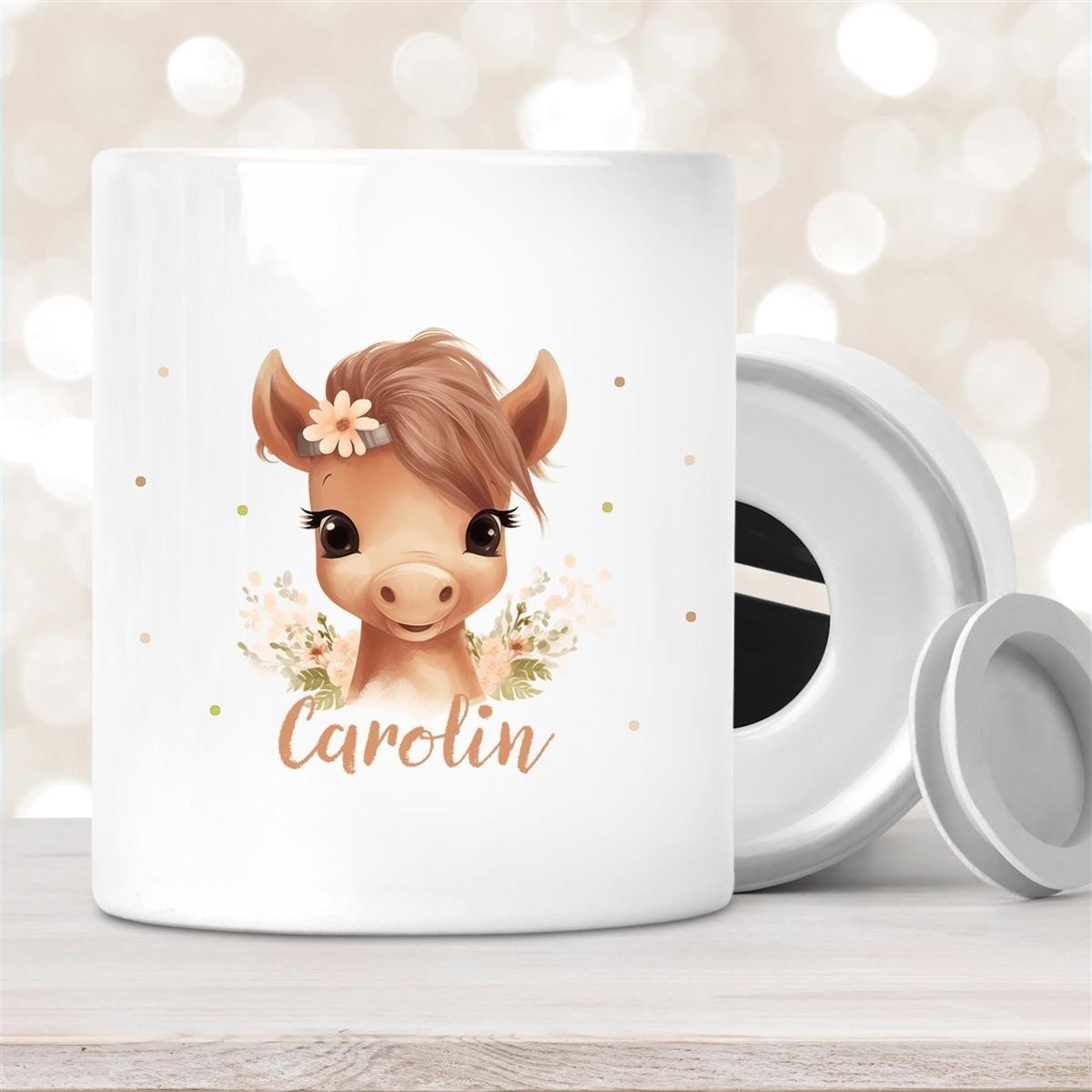 Spardose mit Wunschname Pferd #6 personalisiert Spardose mit Wunschname Pferd #6 personalisiert