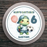 Tortenaufleger Geburtstag Fußball #11 Personalisiert Name & Zahl (20cm) Fondant Papier