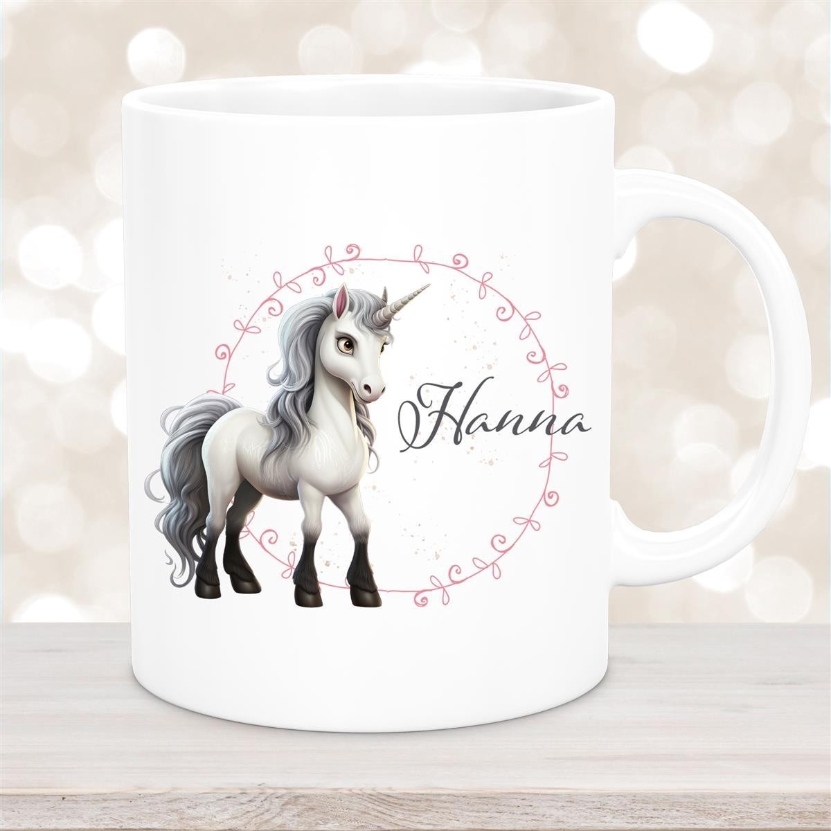 Tasse Einhorn #6 Wunschname Keramik Kinderbecher personalisiert Weiß Tasse Einhorn #6 Wunschname Keramik Kinderbecher personalisiert Weiß