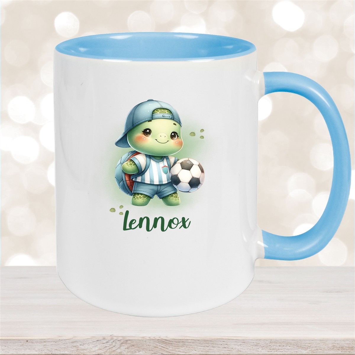 Tasse Wunschname Fußball #14 Personalisiert Keramik Kinderbecher versch. Farben