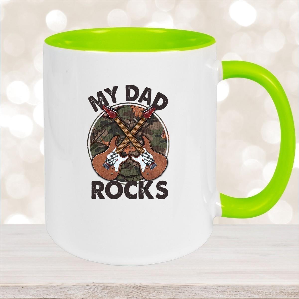 Tasse Vatertag 3 "MY DAD ROCKS" Keramik versch. Farben