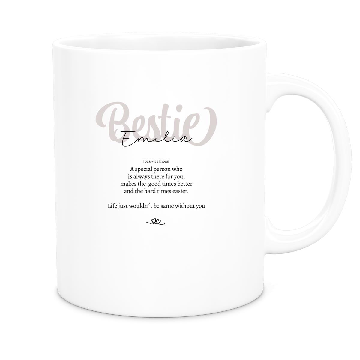 Tasse Wunschname Lieblings-Bestie 2 personalisiert Keramik Becher versch. Farben