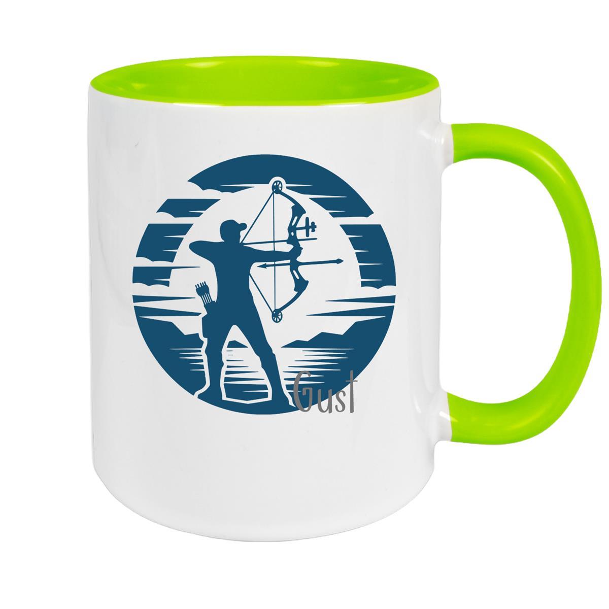 Tasse Bogenschütze 3 Wunschname Keramik personalisiert versch. Farben