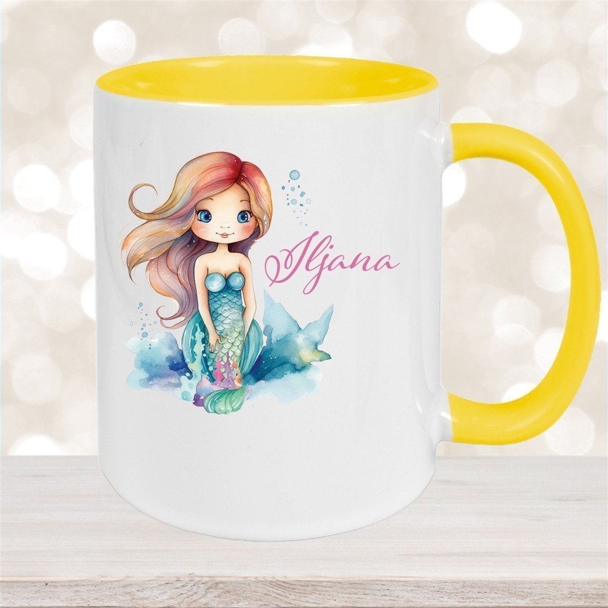 Tasse Wunschname Meerjungfrau #2 Keramik Kinderbecher versch. Farben