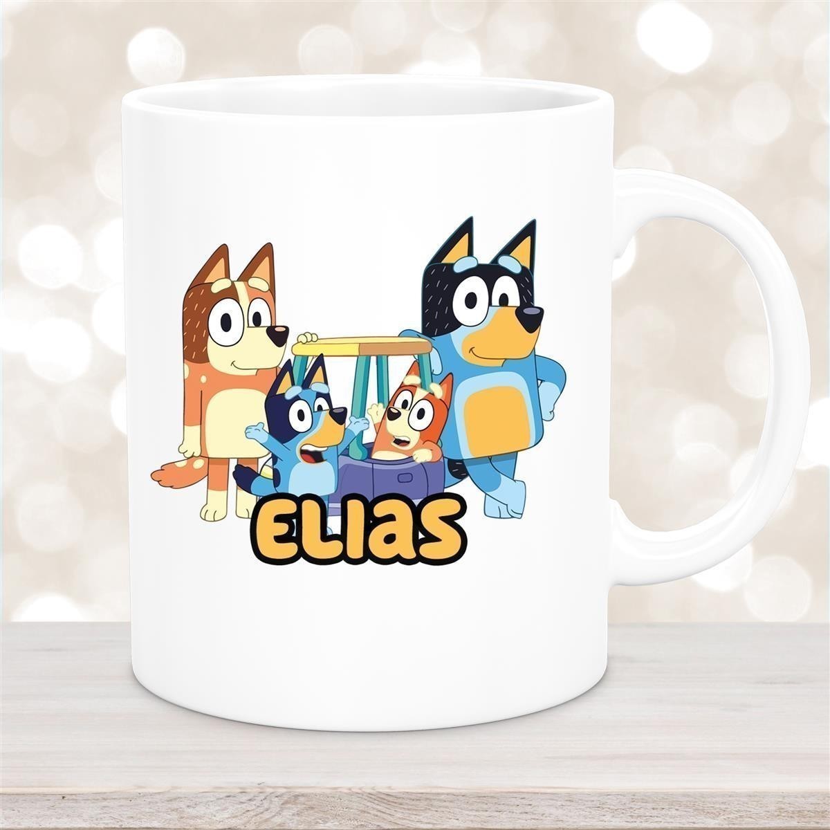 Tasse Bluey #2 Wunschname Keramik Kinderbecher personalisiert Weiß Tasse Bluey #2 Wunschname Keramik Kinderbecher personalisiert versch. Farben