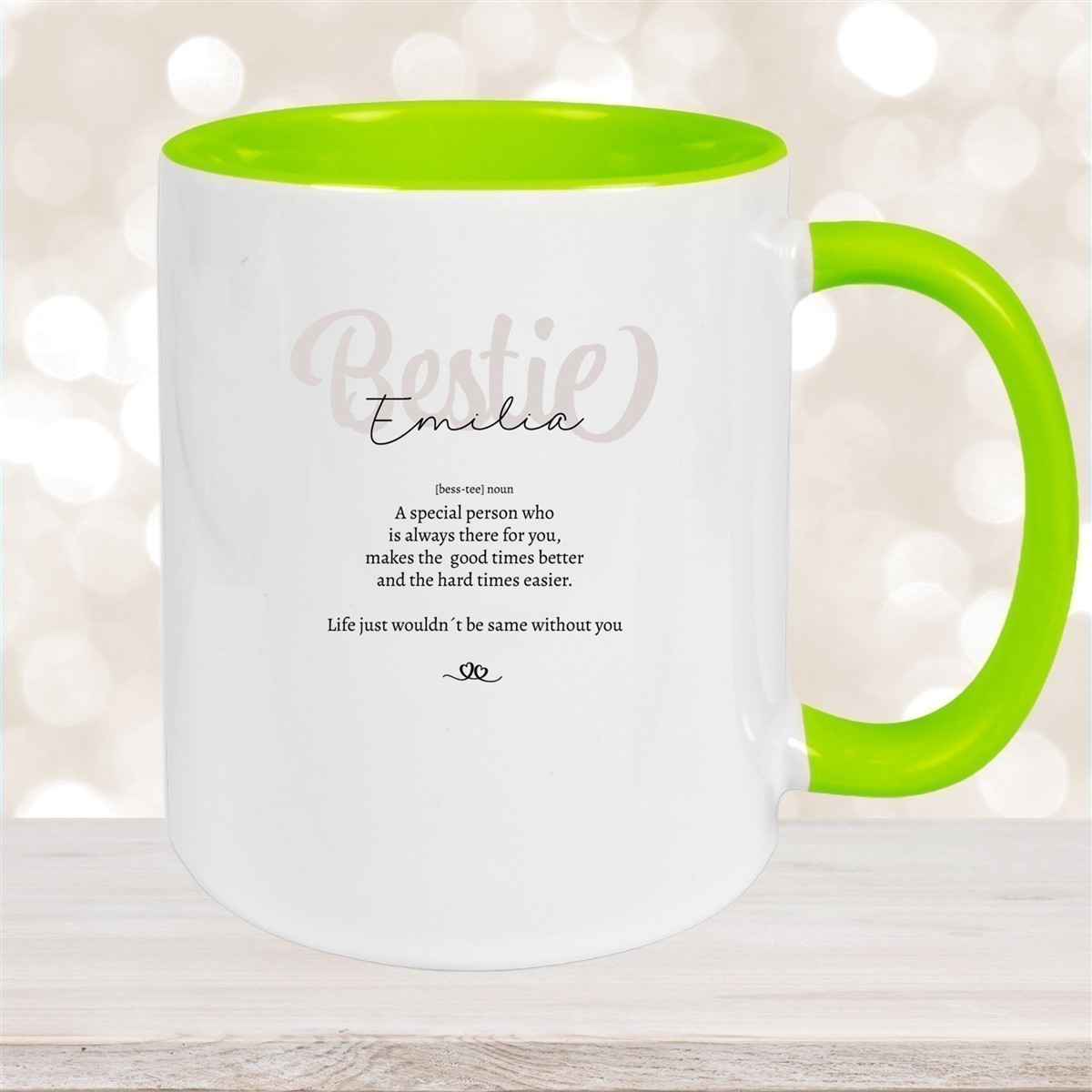 Tasse Wunschname Lieblings-Bestie #2 personalisiert Keramik Becher versch. Farben
