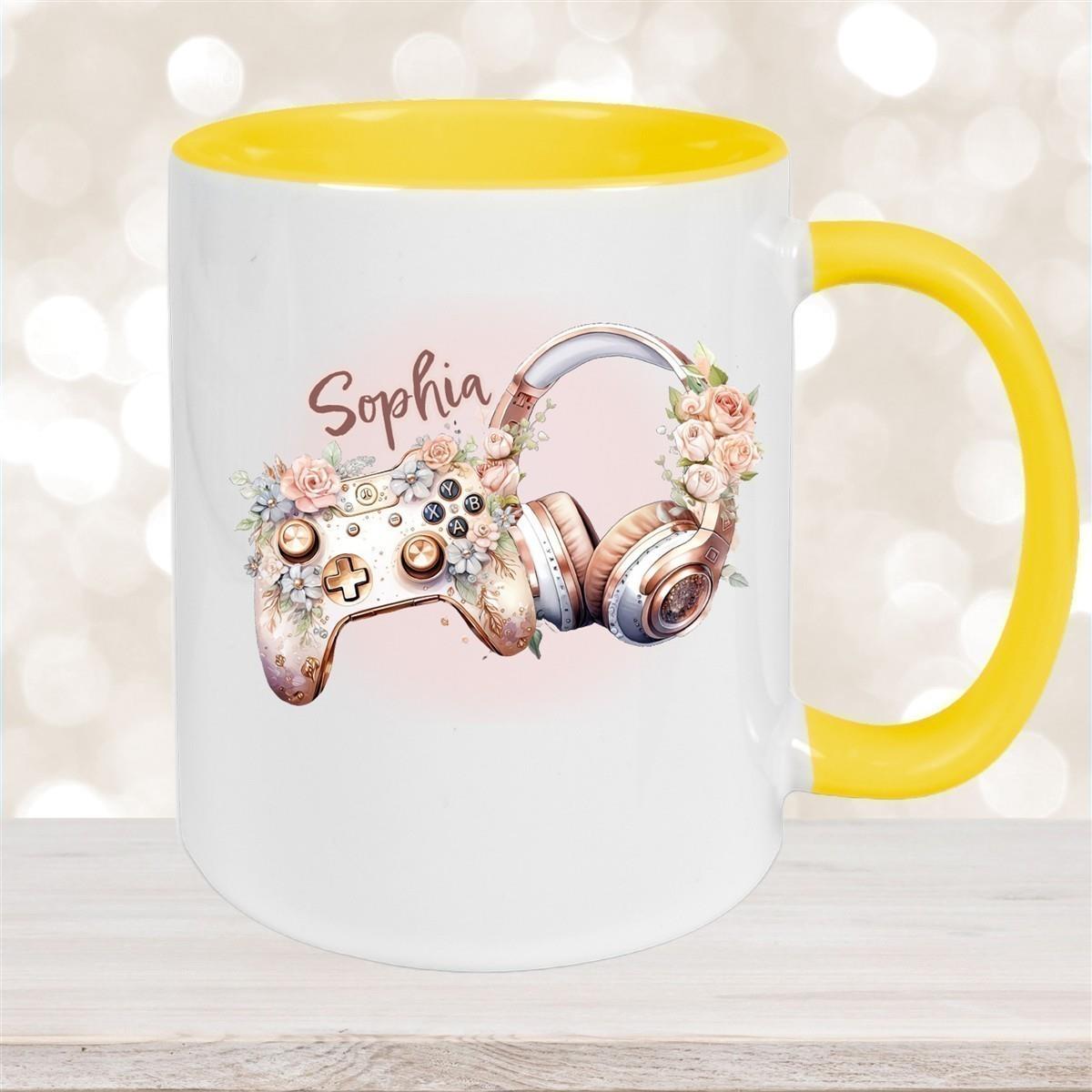 Tasse Gamer 4 Wunschname Keramik Kinderbecher personalisiert versch. Farben