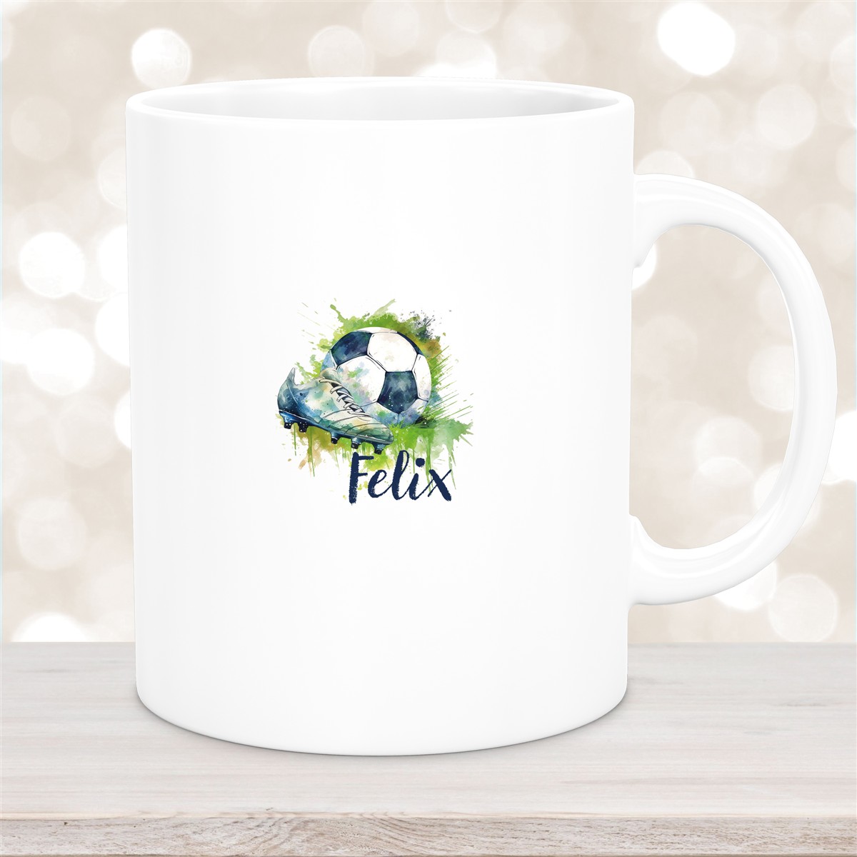 Tasse Fußball #4 Wunschname Keramik Kinderbecher personalisiert versch. Farben