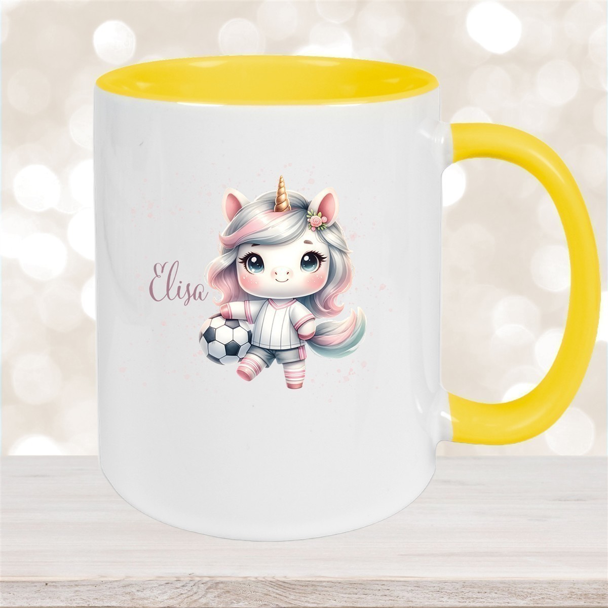 Tasse Fußball #10 Wunschname Keramik Kinderbecher personalisiert versch. Farben