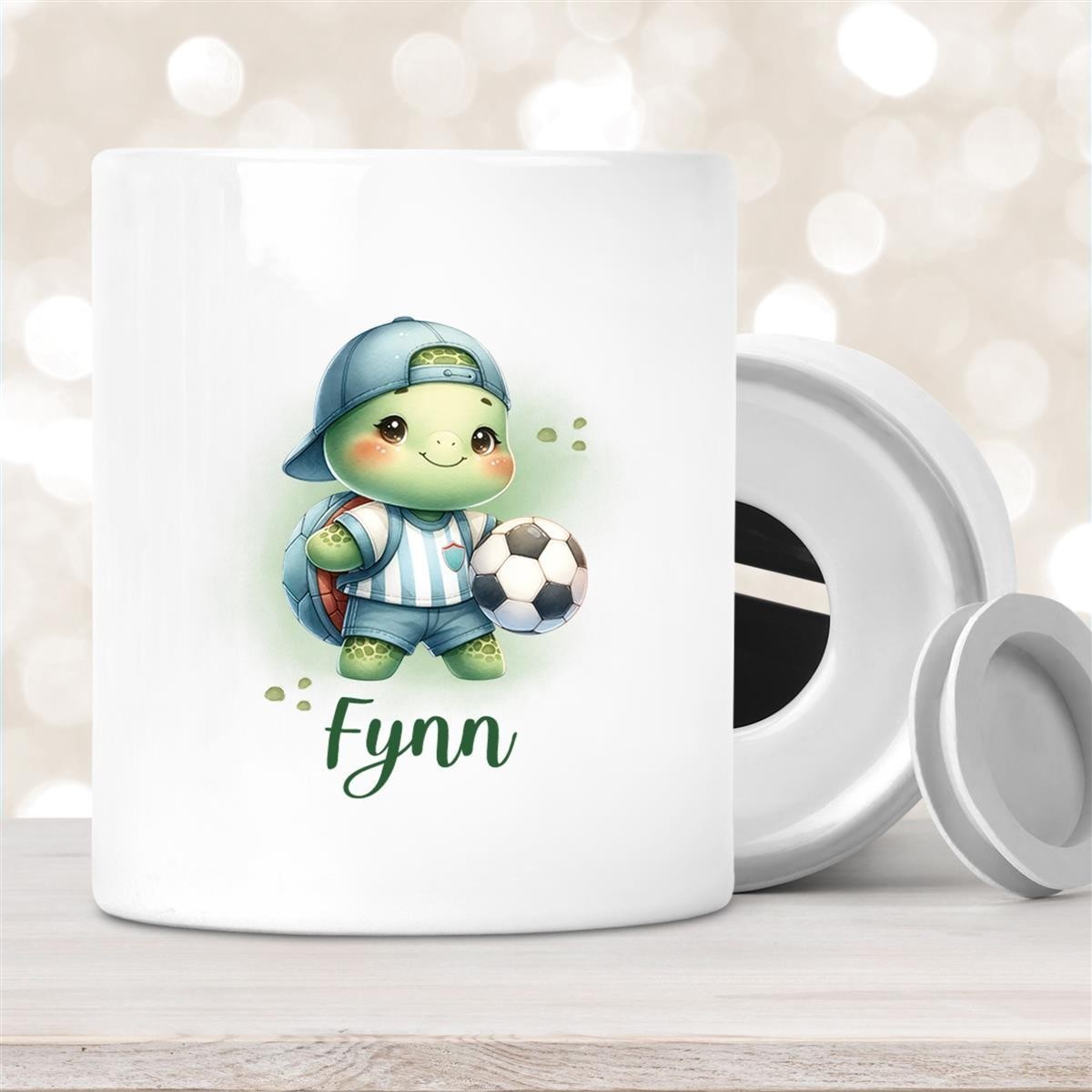 Spardose mit Wunschname Fußball # 14 personalisiert Spardose mit Wunschname Fußball # 14 personalisiert