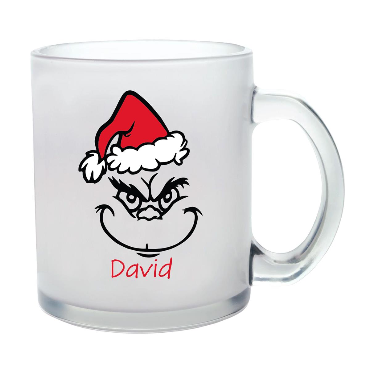 Milchglastasse Wunschname Weihnachten Grinch 11 Glas Kinderbecher SONDEREDITION