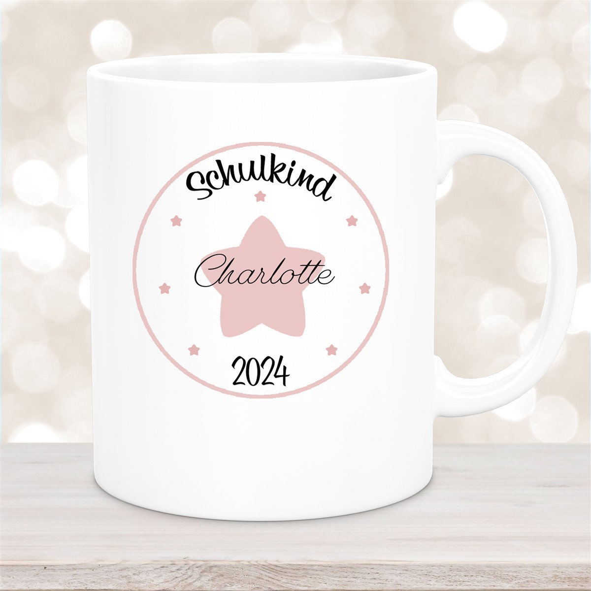 Tasse Schulkind #02 Wunschname Keramik Kinderbecher Personalisiert Weiß