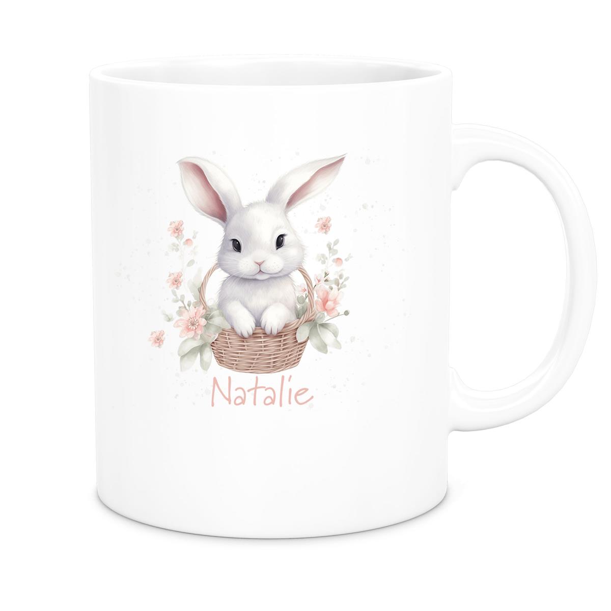 Tasse Hase 1 Wunschnamen Keramik personalisiert versch. Farben