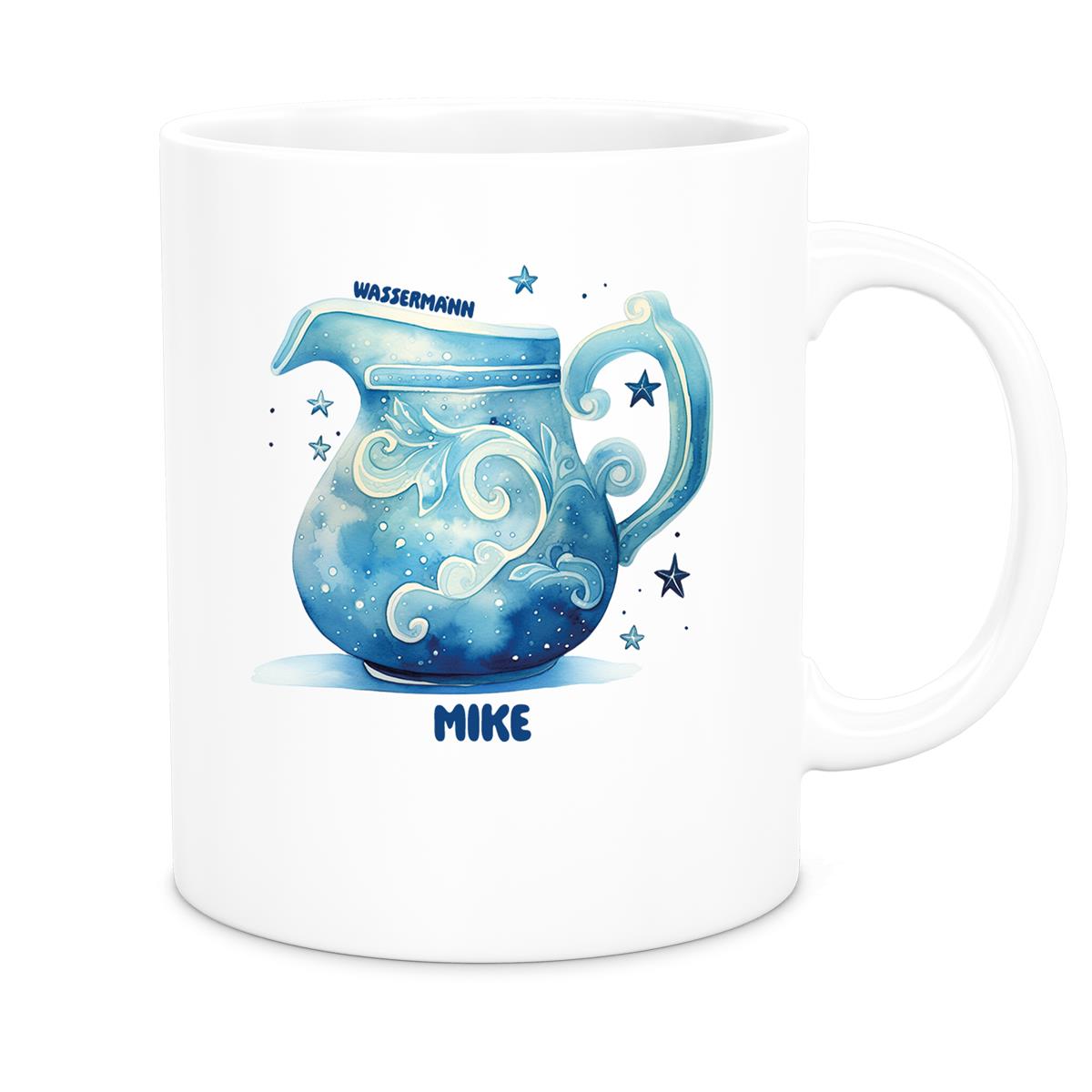 Tasse Sternzeichen Kinder Wassermann 1 Wunschname Keramik Kinderbecher personalisiert versch. Farben