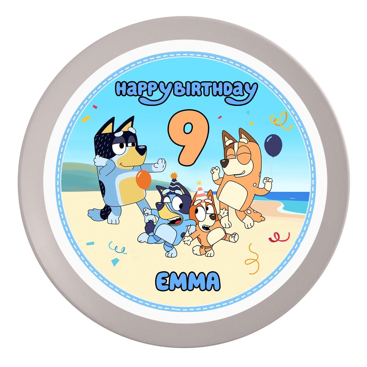 Tortenaufleger Geburtstag Bluey 1 Name & Zahl (20cm) Fondant Papier
