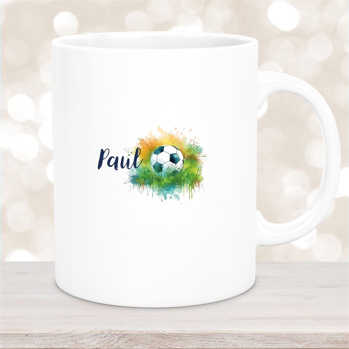 Tasse Fußball #5 Wunschname Keramik Kinderbecher personalisiert versch. Farben