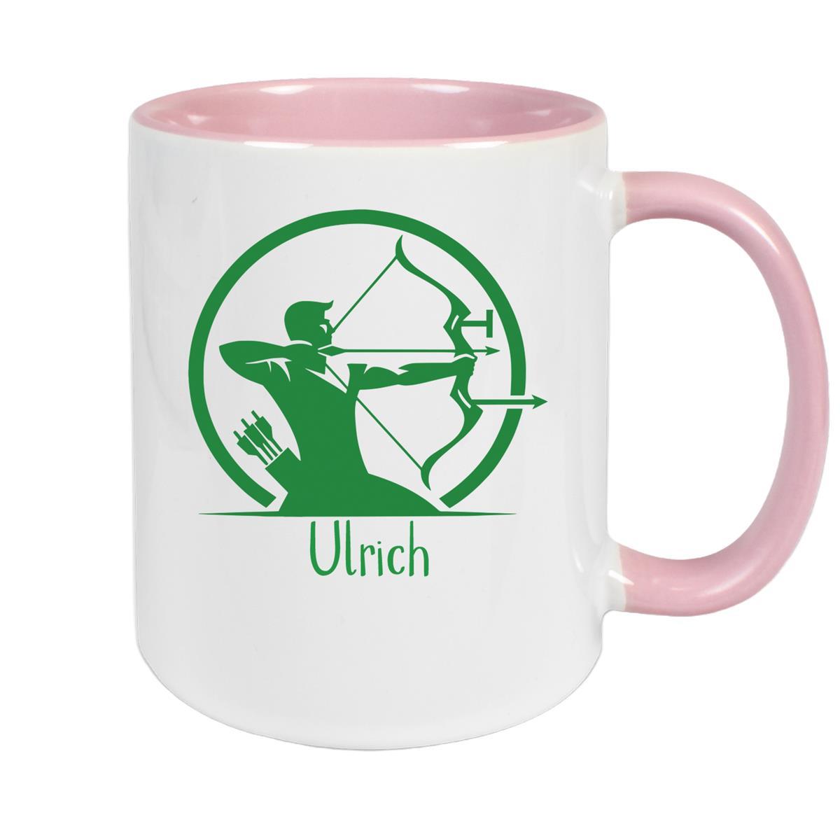 Tasse Bogenschütze 1 Wunschname Keramik personalisiert versch. Farben