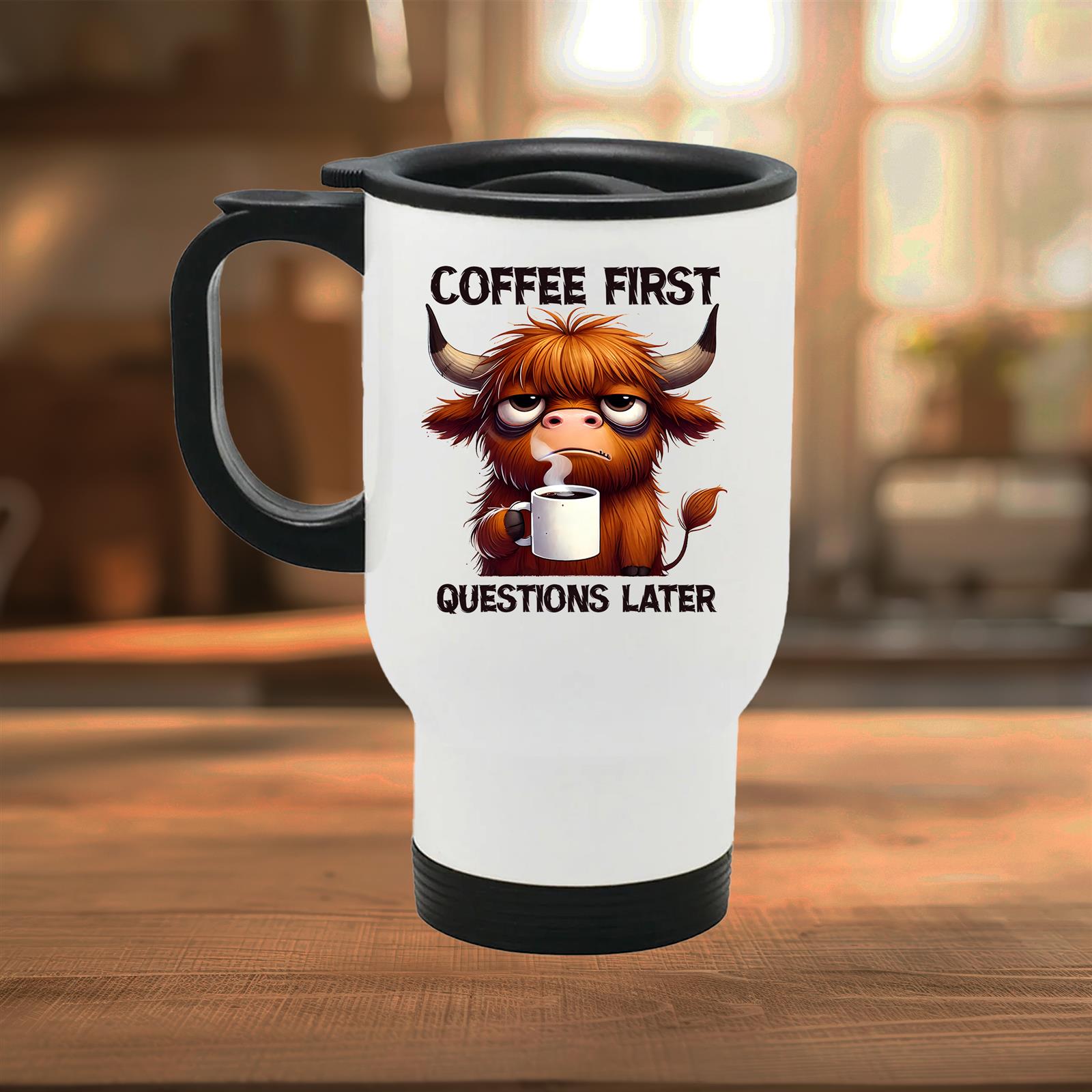 Edelstahl-Thermobecher mit Deckel Coffee-First #1 weiß