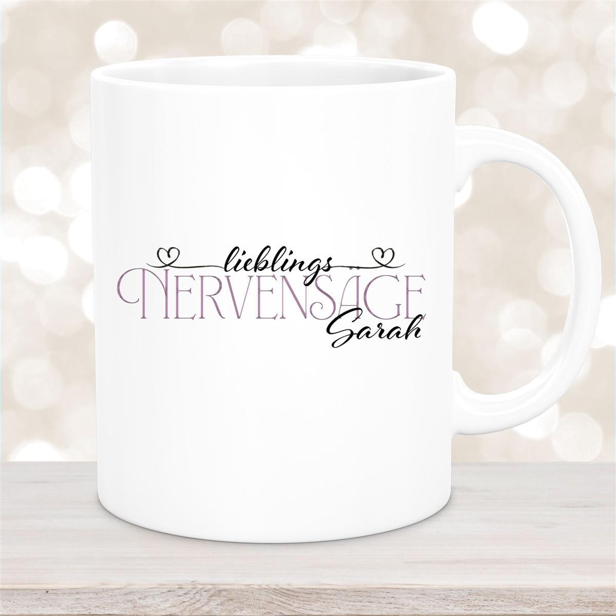 Tasse Wunschname Lieblings-Nervensäge 1 personalisiert Keramik Becher versch. Farben