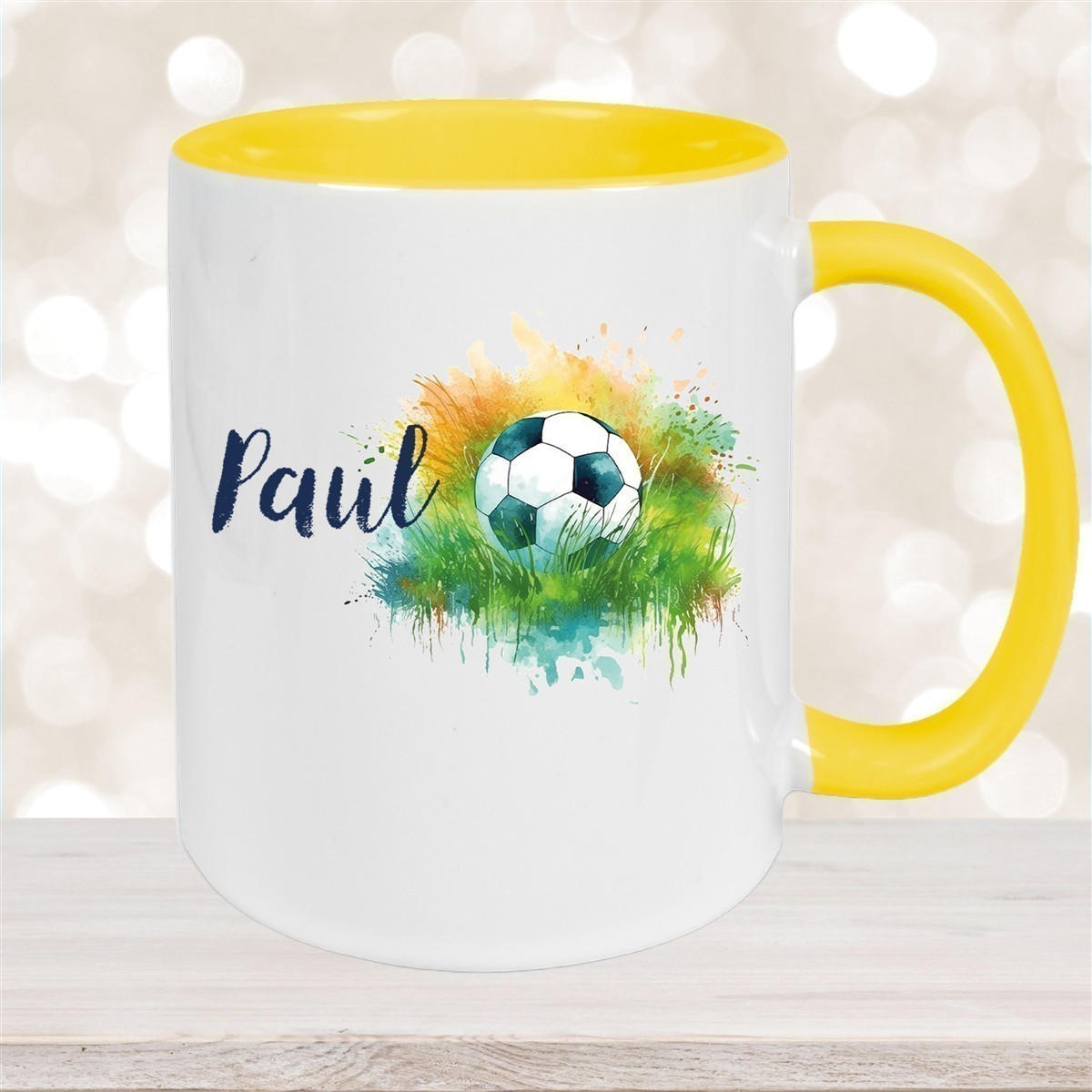 Tasse Fußball #5 Wunschname Keramik Kinderbecher personalisiert versch. Farben