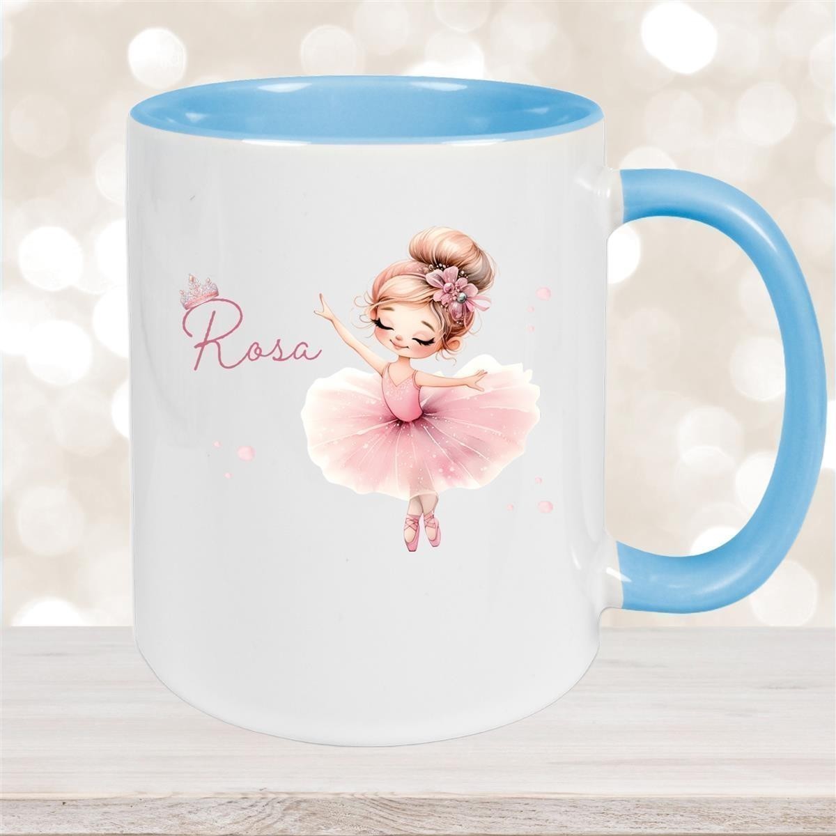Tasse Ballerina #3 Wunschname Keramik Kinderbecher personalisiert versch. Farben