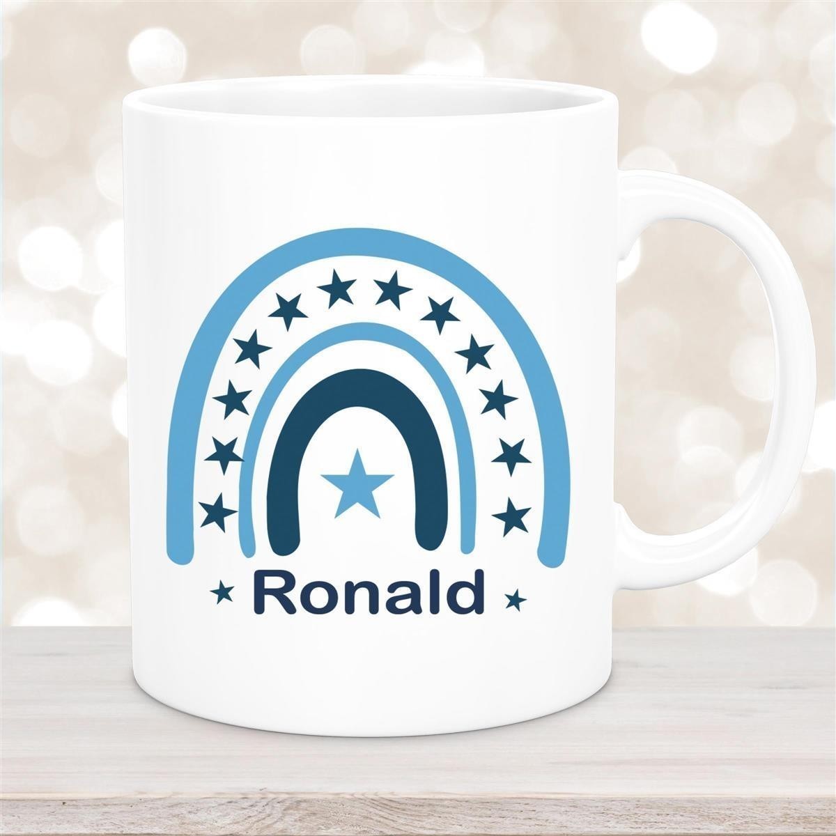 Tasse Wunschname Regenbogen #3 Keramik Kinderbecher Weiß Tasse Wunschname Regenbogen #3 Keramik Kinderbecher Weiß
