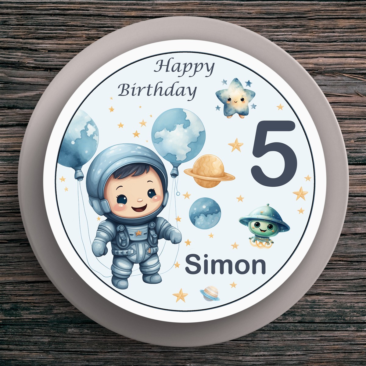 Tortenaufleger Geburtstag Astronaut #1 Name & Zahl (20cm) Tortenaufleger Geburtstag Astronaut #1 Name & Zahl (20cm)