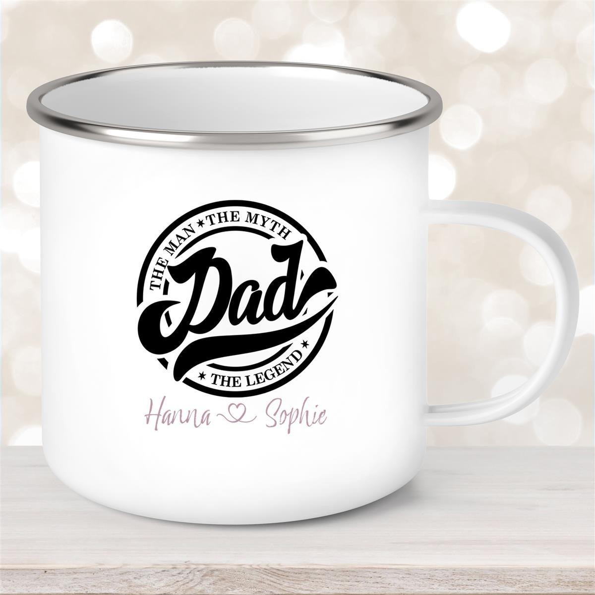 Tasse Vatertag #8 Papa "The Legend" Wunschnamen Emaille Personalisiert Tasse Vatertag #8 Papa "The Legend" Wunschnamen Emaille Personalisiert