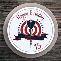 Tortenaufleger Geburtstag Dart #4 Name & Zahl (20cm) Fondant Papier