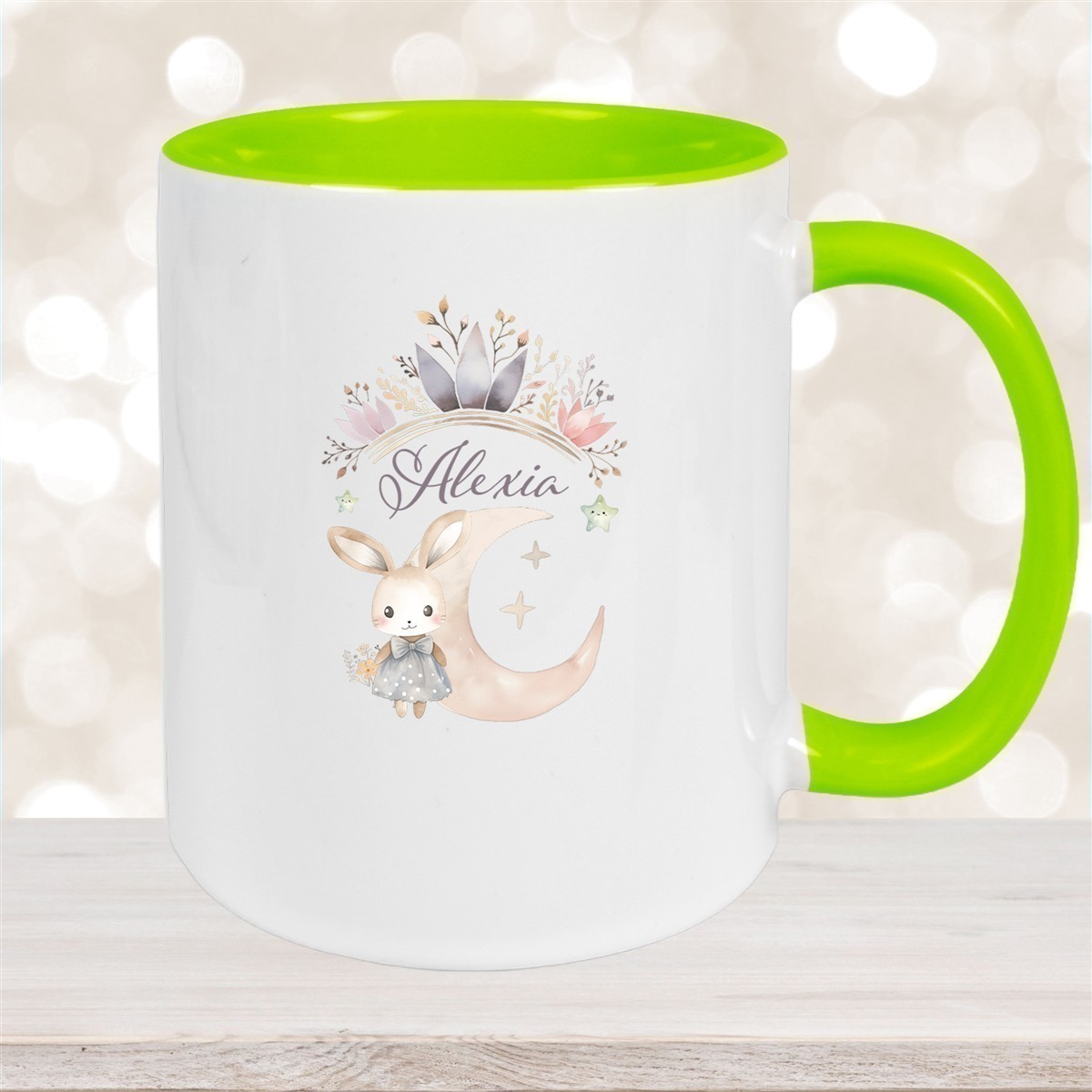 Tasse Hase Wunschname Keramik Kinderbecher Personalisiert versch. Farben