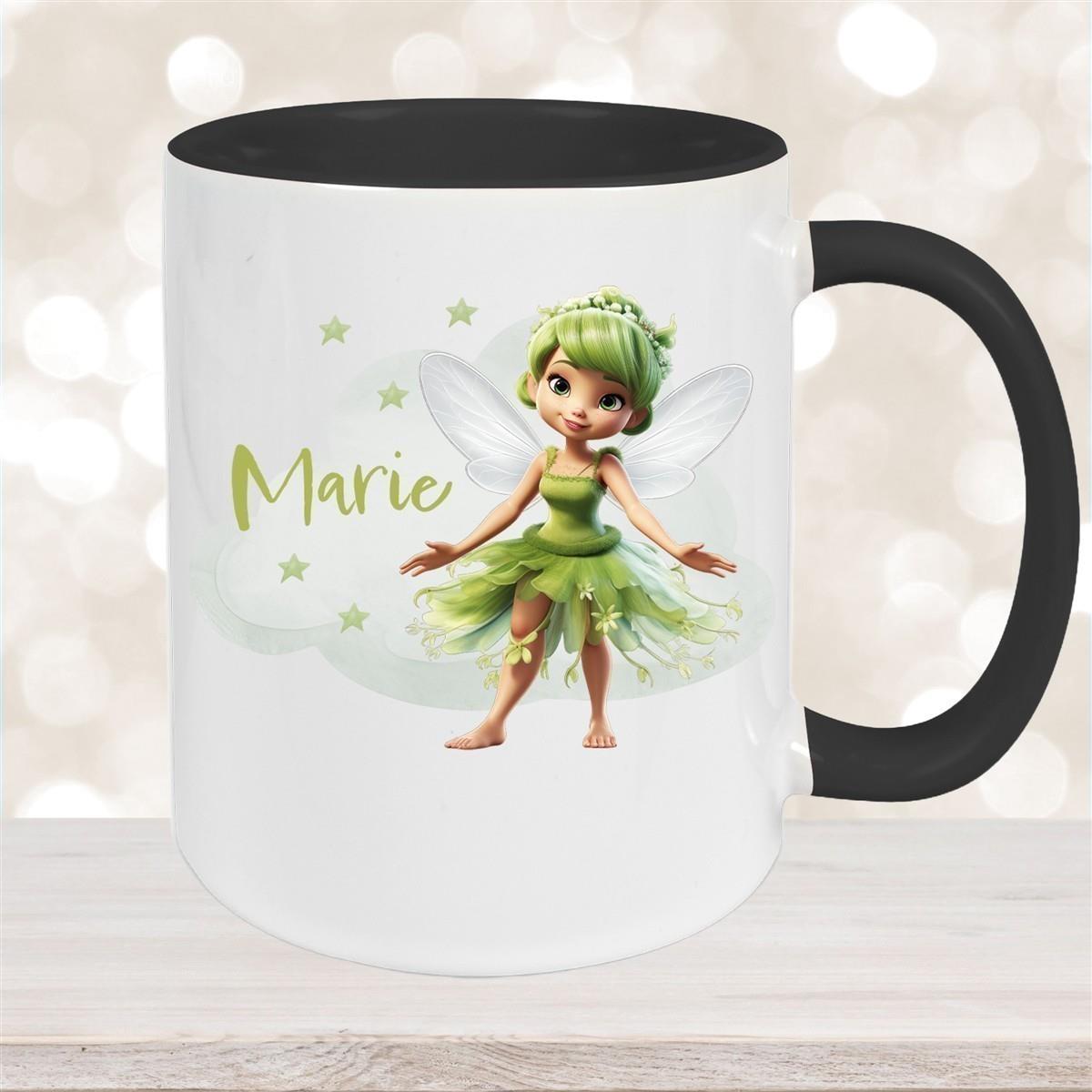 Tasse Fee 3 Wunschname Keramik Kinderbecher personalisiert versch. Farben
