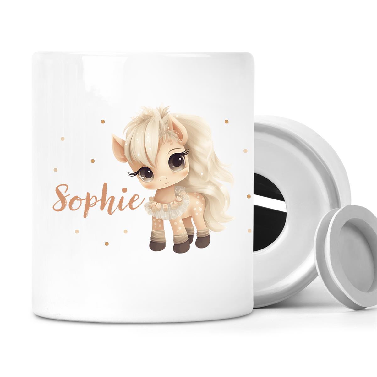 Spardose mit Wunschname Pferd 8  personalisiert