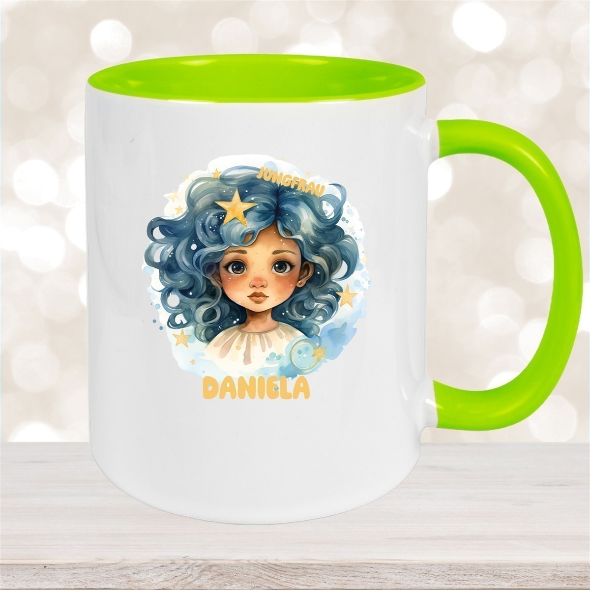 Tasse Sternzeichen Kinder Jungfrau #1 Wunschname Keramik Kinderbecher personalisiert versch. Farben