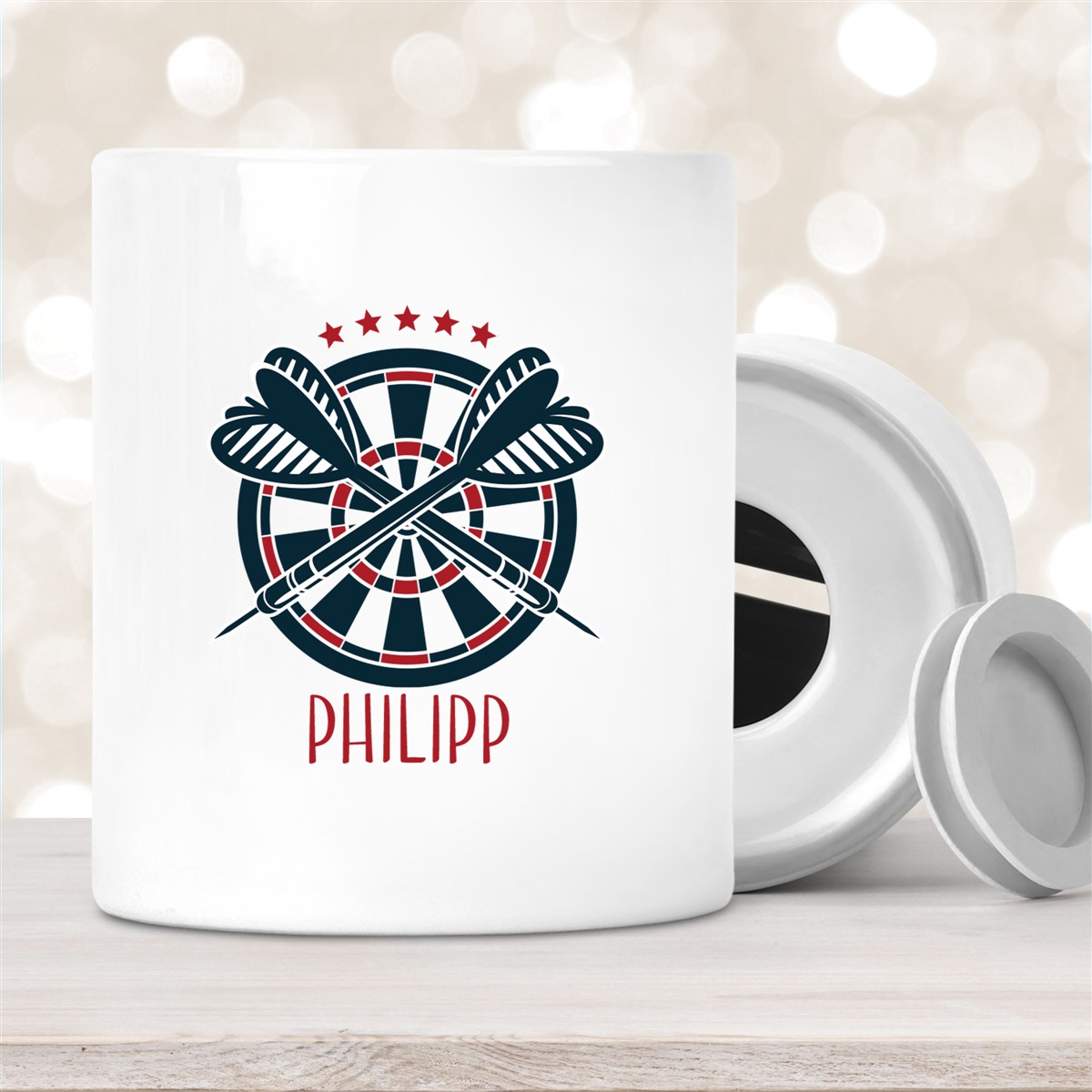 Spardose mit Wunschname Dart #1 personalisiert Spardose mit Wunschname Dart #1 personalisiert