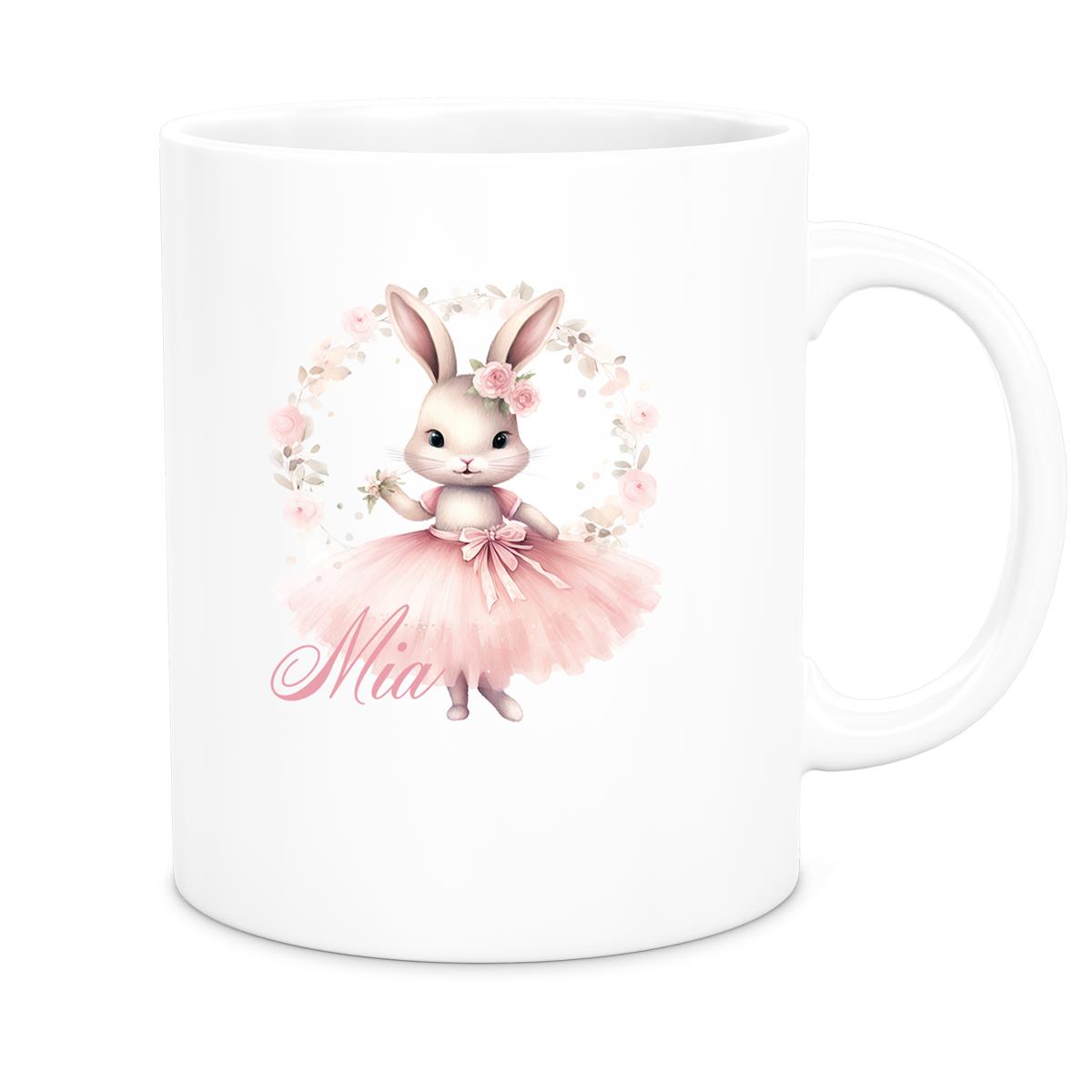 Tasse Ballerina 5 Wunschname Keramik Kinderbecher personalisiert versch. Farben