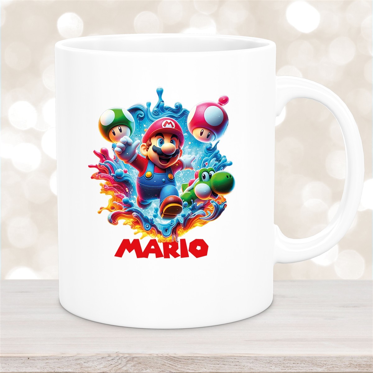 Tasse Wunschname Super-Mario #8 Keramik Kinderbecher personalisiert versch. Farben