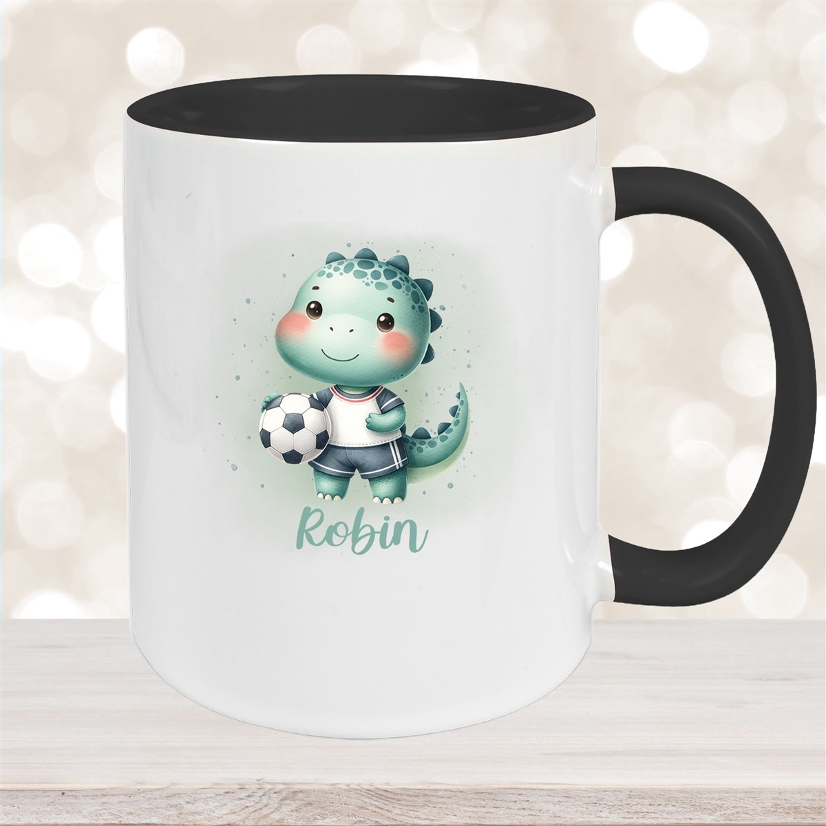 Tasse Wunschname Fußball #15 Personalisiert Keramik Kinderbecher versch. Farben
