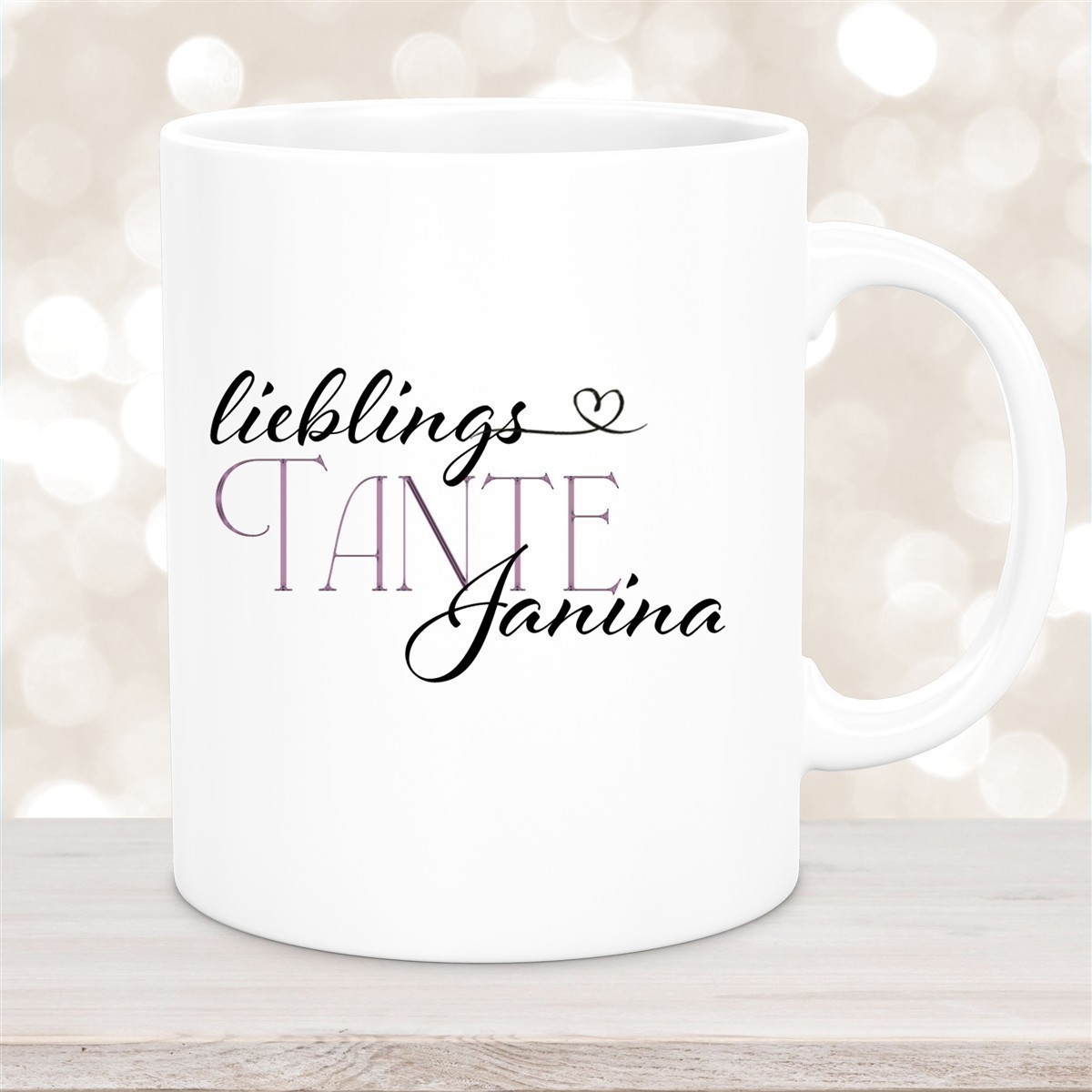 Tasse Wunschname Lieblings-Tante #1 personalisiert Keramik Becher Weiß Tasse Wunschname Lieblings-Tante #1 personalisiert Keramik Becher versch. Farben