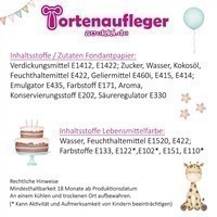 Tortenaufleger Taufe Arche-Noah 2 Name & Datum (20cm)