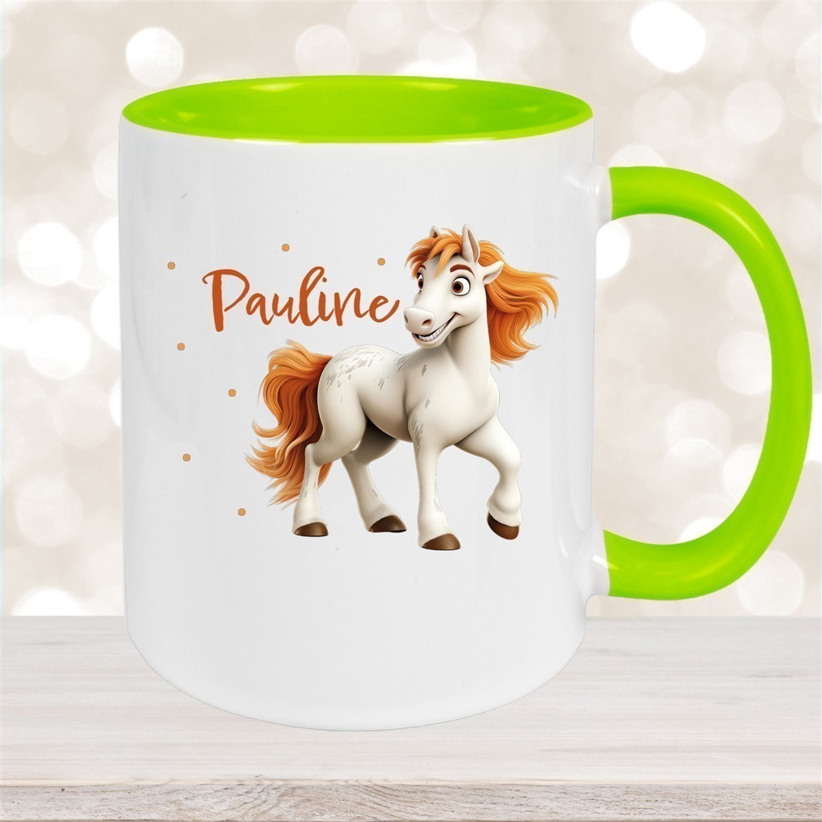 Tasse Pferd #1 Wunschname Keramik Kinderbecher personalisiert versch. Farben
